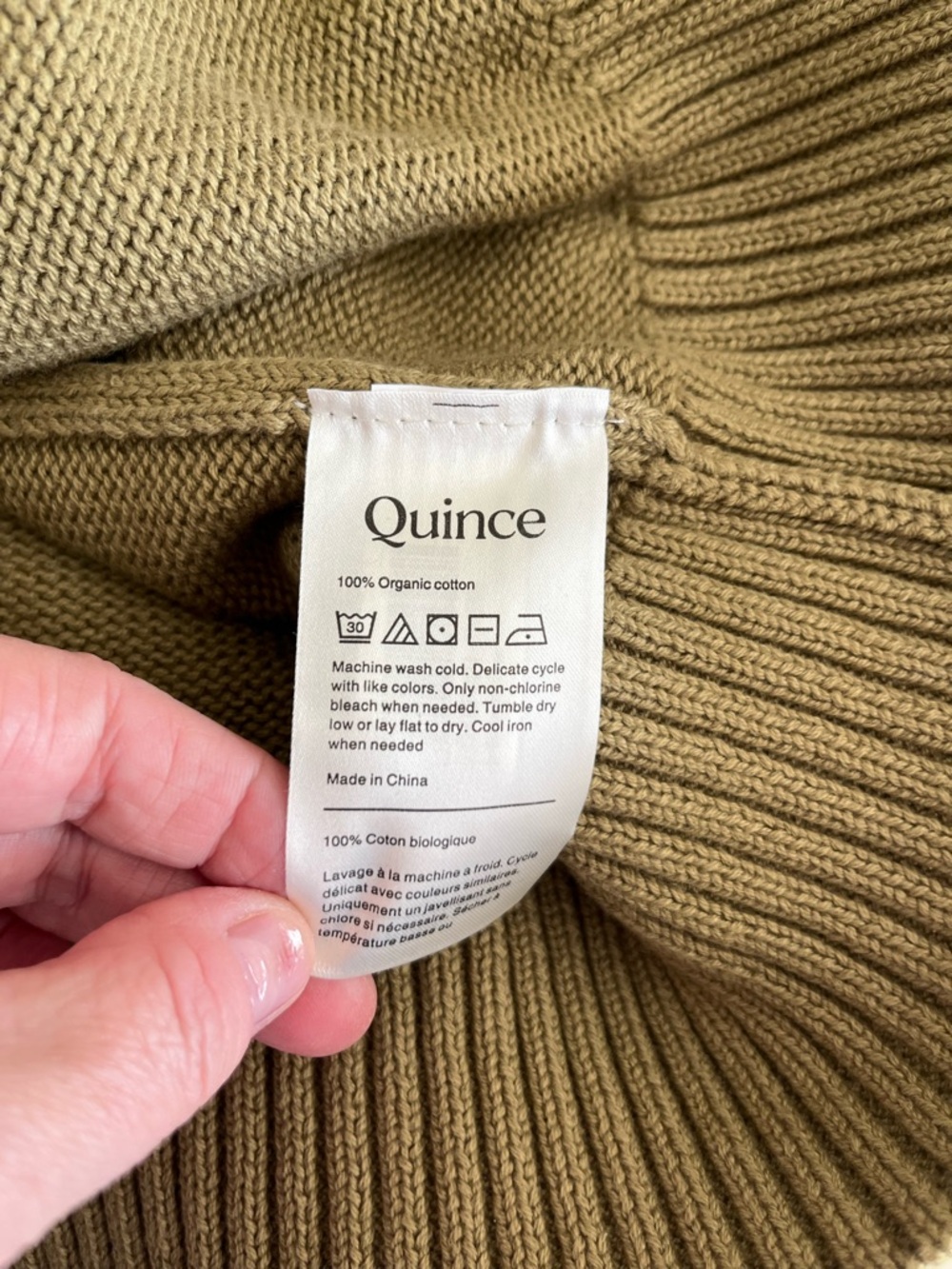 NWT Quince Organic Cotton Crewneck Sweater in Herb Green Size 3X - Picture 9 of 13